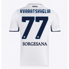 SSC Napoli Khvicha Kvaratskhelia #77 Bortatröja 2024-25 Korta ärmar